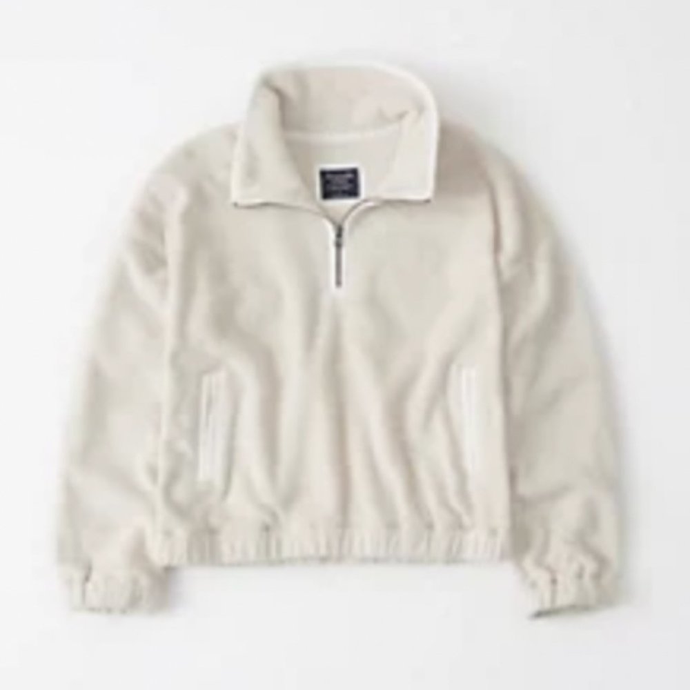 Abercrombie & Fitch Fleece Sweatshirt - Size XS - Cream